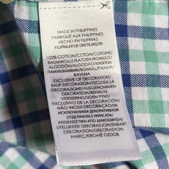 Ralph Lauren Button Down Shirt Two Tone Blue Big Plaid Cotton Preppy Size XLT - Picture 4 of 4